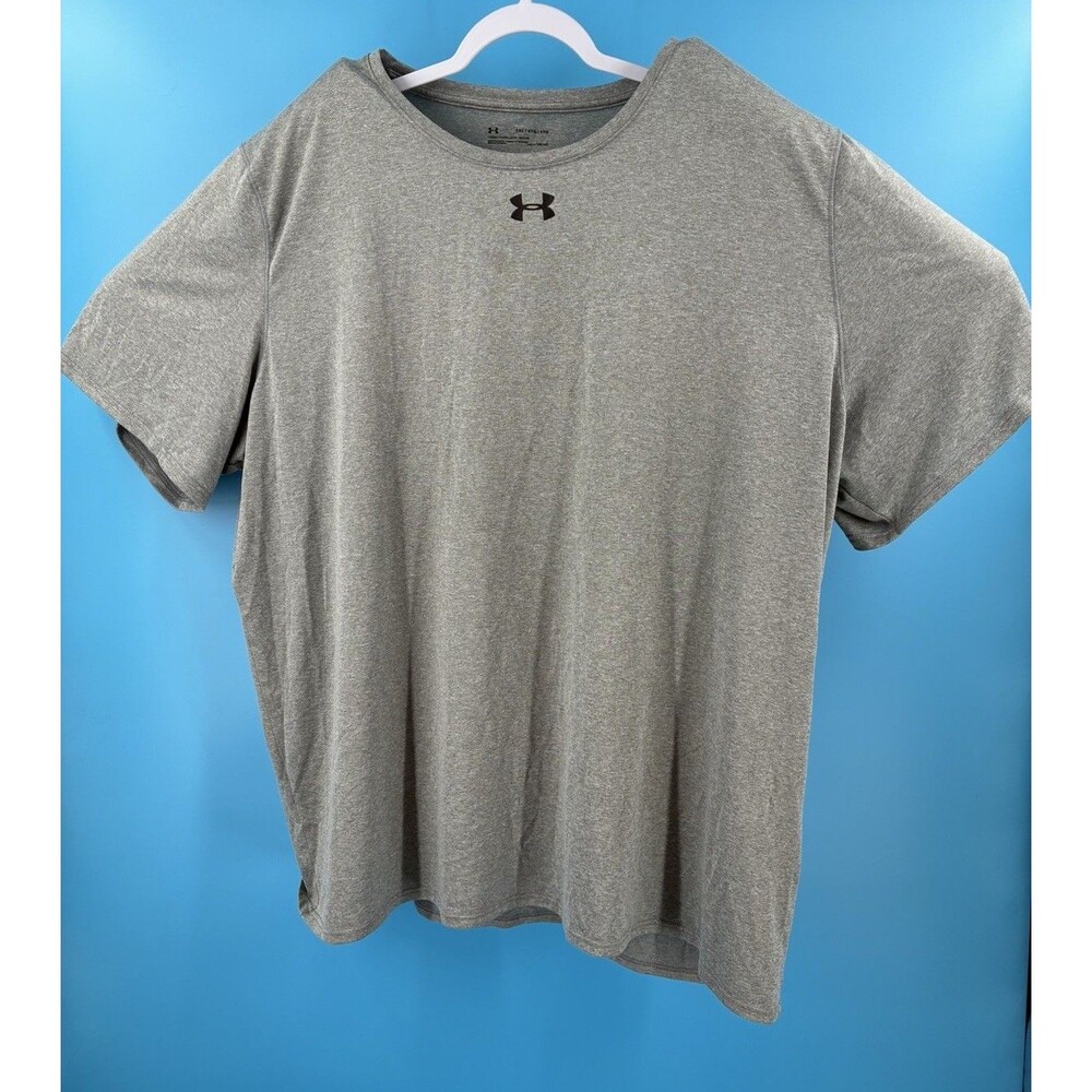 Under Armour Mens 5XL Gray HeatGear Loose Fit Short Sleeve Athletic Shirt
